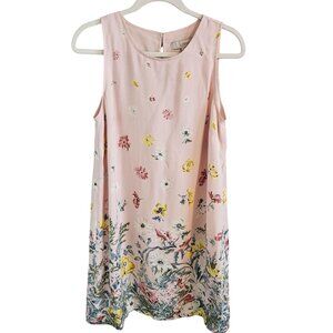 Loft Woman SZ 6 sleeveless Shift Dress Rayon Lined Floral Feminine Garden Party